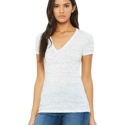 Ladies' Jersey Short-Sleeve Deep V-Neck Sublimated T-Shirt