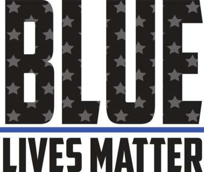 Blue Lives Matter Text with Stars