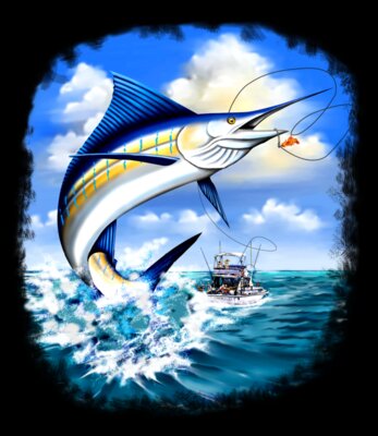 Marlin Fishing with Boat png