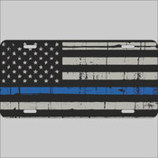 Blue Line Flag License Plate