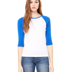 Ladies' Baby Rib 3/4-Sleeve Contrast Raglan T-Shirt