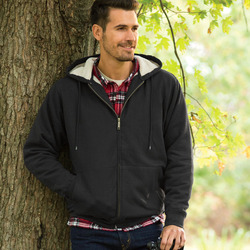 UltraClub Adult Sherpa-Lined Full-Zip Hooded Fleece