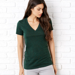 +CANVAS Ladies' Triblend Short-Sleeve Deep V-Neck Tee