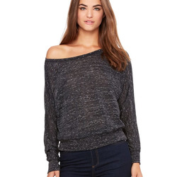 Bella + Canvas Women's Flowy Long Sleeve Off Shoulder Tee