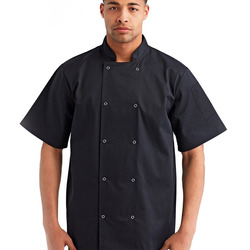 Unisex Ten Studded Front Short Sleeve Chef Coat