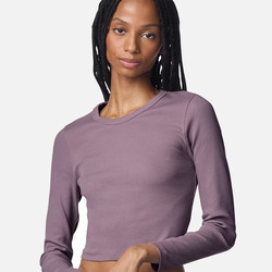 Women's Baby Rib Long Sleeve Cropped Tee
