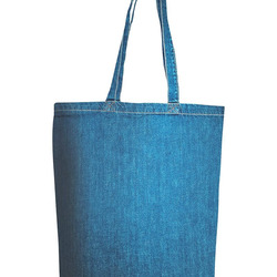 LB COTTN DENIM GUSSETED TOTE