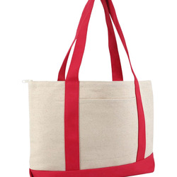 LB LRG ZIPPER COTTN CANVS TOTE