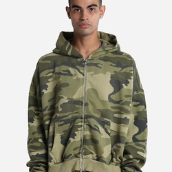 Unisex Garment-Dyed Cropped Full-Zip Hooded Sweatshirt