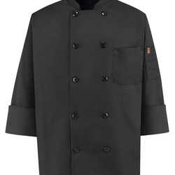 Ten Pearl Button Black Chef Coat