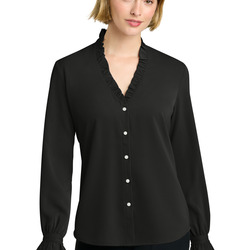 Women's Long Sleeve Ruffle Collar Blouse