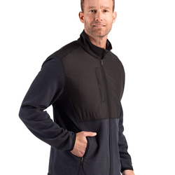 Cutter & Buck Hunts Point Recycled Fleece Mens Hybrid Full Zip Jacket
