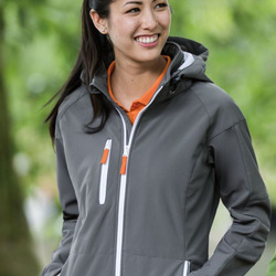 Clique Serac Stretch Softshell Hooded Full Zip Womens Jacket