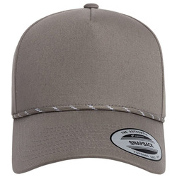 Retro Cotton Blend Five-Panel Rope Cap