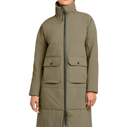 Women's Sashiko Stretch Puffy Long Jacket