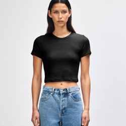 American Apparel Baby Rib Women's Crop Fitted T-Shirt