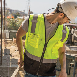 Unisex Black Bottom Mesh Class 2 Vest