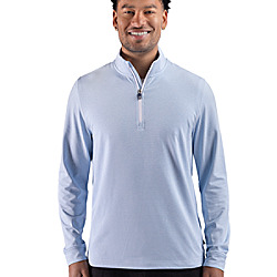 Cutter & Buck Adapt Recycled Soft Knit Stripe Mens Big & Tall Quarter Zip Pullover