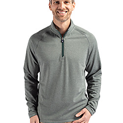 Cutter & Buck Peshastin Recycled Grid Fleece Mens Big & Tall Half Zip Pullover