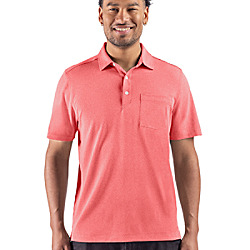 Cutter & Buck Virtue Recycled Heathered Featherlight Pique Mens Big & Tall Pocket Polo
