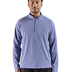 Cutter & Buck Virtue Recycled Heathered Featherlight Pique Mens Big & Tall Quarter-Zip Pullover