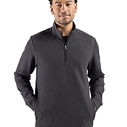 Cutter & Buck Drift Epic Versatility Recycled Textured Knit Mens Big & Tall Quarter Zip