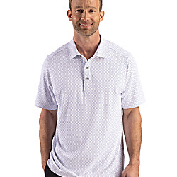 Cutter & Buck Virtue Recycled Hex Print Featherlight Pique Mens Big & Tall Polo