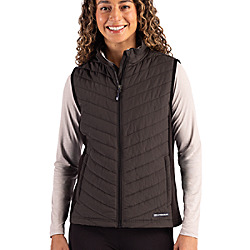 Cutter & Buck Woodland Epic Versatility Recycled Insulated Hybrid Fleece Womens Full Zip Vest