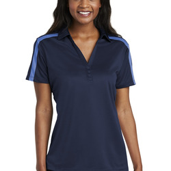 Port Authority Ladies Silk Touch™ Performance Colorblock Stripe Polo