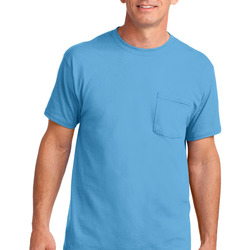 Port & Co 5.4 oz 100% Cotton Pocket T Shirt