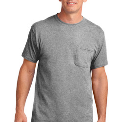 Port & Co 5.4 oz 100% Cotton Pocket T Shirt