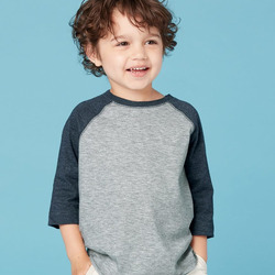 Toddler Baseball Fine Jersey Three-Quarter Sleeve Tee