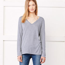 +CANVAS Ladies' Flowy Long-Sleeve V-Neck