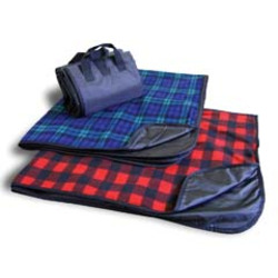 Fleece/Nylon Plaid Picnic Blanket