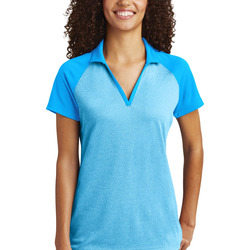 Ladies PosiCharge ® RacerMesh ® Raglan Heather Block Polo