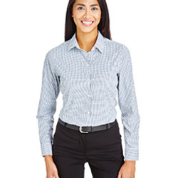 CrownLux Performance® Ladies' Micro Windowpane Woven Shirt