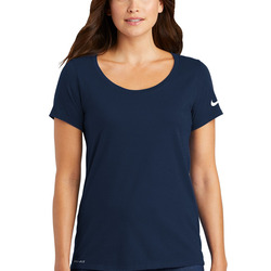 Ladies Dri FIT Cotton/Poly Scoop Neck Tee