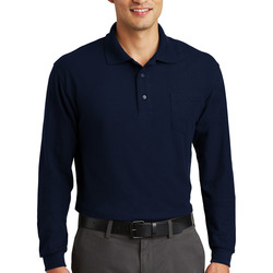 Long Sleeve Silk Touch Polo with Pocket