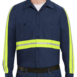 Men's Tall Industrial Enhanced-Visibility Long Sleeve Work Shirt