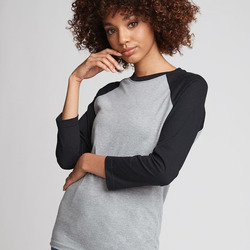 Unisex CVC Three-Quarter Sleeve Raglan T-Shirt