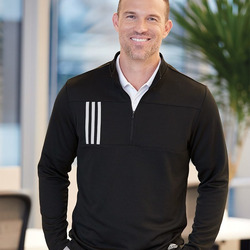 Men's 3-Stripe Double-Knit Quarter-Zip Pullover