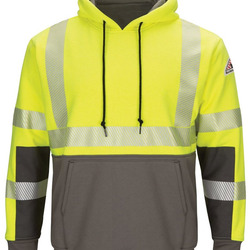 Men's Hi-Visibility Color-Blocked Hooded Sweatshirt