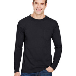 Unisex Union-Made Long-Sleeve Pocket Crew T-Shirt