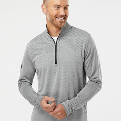 Men's Ultimate365 Heather Block Printed Quarter-Zip Pullover