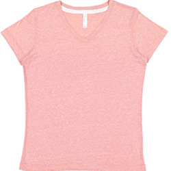 Ladies' V-Neck Harborside Melange Jersey T-Shirt