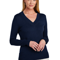 Women's Cotton Stretch V Neck Sweater