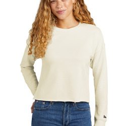 Ladies Tri Blend Fleece Crop Crew