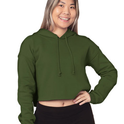 Ladies' Cropped Pullover Hooded Sweatshirt