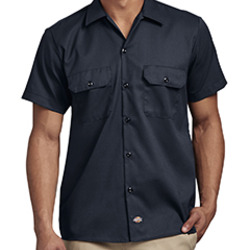 Men's Short Sleeve Slim Fit Flex Twill Work Shirt