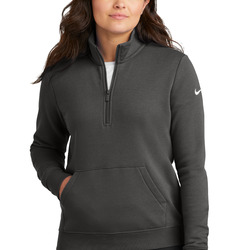 Ladies Club Fleece Sleeve Swoosh 1/2 Zip